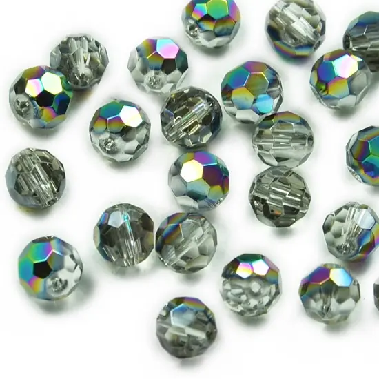 6 Packs of 8mmx 8 mm Faceted Glass Bead Strand 8 in {1}
