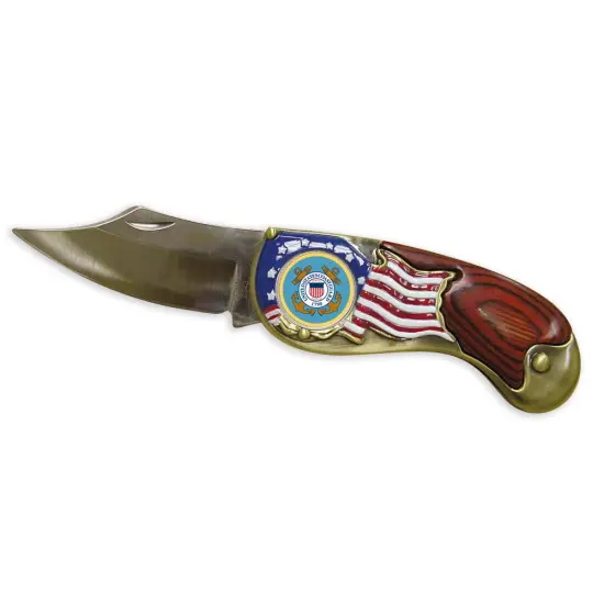 Armed Forces Colorized Quarter Pocket Knife - Coast Guard {1}