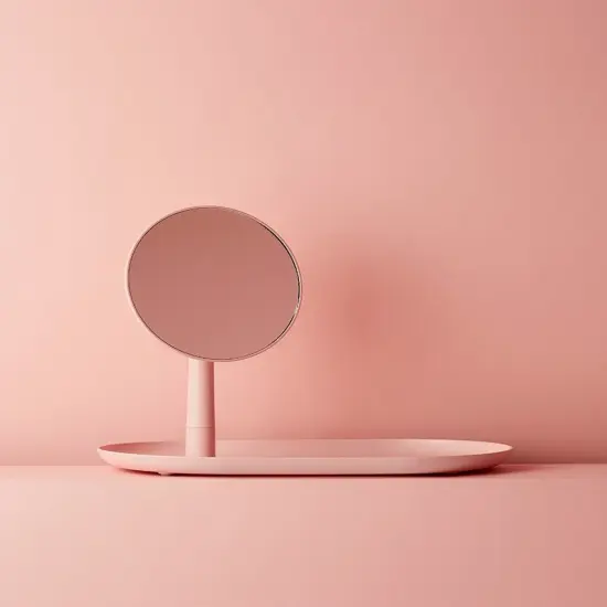 Mirror Tray for beauty accessories and jewelry, Pink {3}