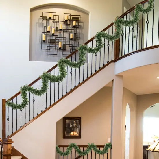 12-Pack: 9ft Boxwood Garland - 384 Realistic Greenery Tips, Decorative Faux Garland, Ideal for Events & Home Decor - Year-Round Use, Floral Home by Artificial Flowers {5}