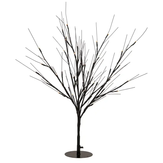 Northlight Pre-Lit Halloween Twig Tree - Black - 39" - Warm White LED Lights {1}