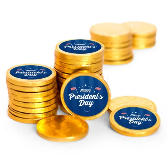 84 Pcs President's Day Candy Favors Chocolate Coins with Gold Foil {1}