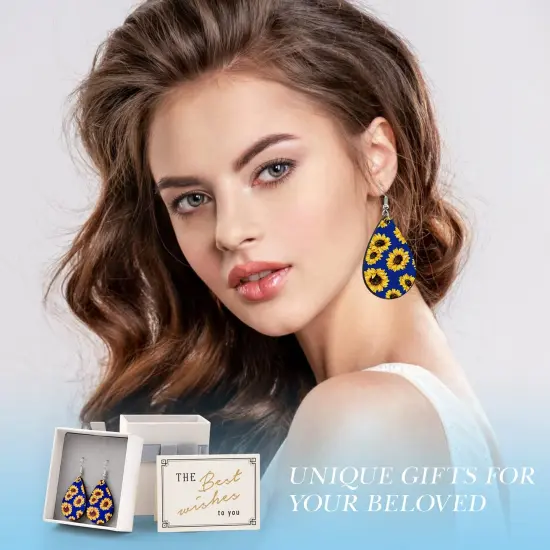 30 Pieces Sublimation Earring Blanks Bulk -Wood Earrings Blanks with Blue Protective Film - Unfinished MDF Teardrop Earrings for Sublimation Printing with Template, Weeder, Hooks, Jump Rings {3}