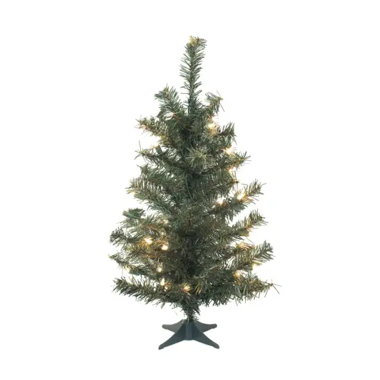 Vickerman 24" Canadian Pine Artificial Christmas Tree 35 LED Lights Multi-color Green {1}