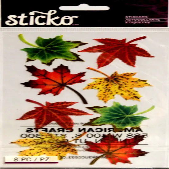 Sticko Vellum Maple Leaves Stickers {1}