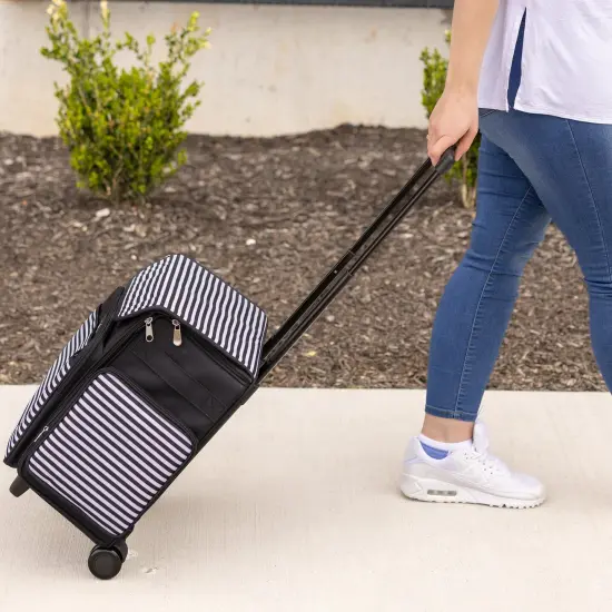 Collapsible Rolling Scrapbook & Featherweight Case, Black & White Stripe {4}