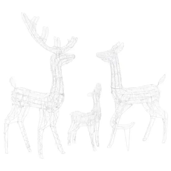 Acrylic Reindeer Family Christmas Decoration with 300 Cold White LEDs {1}