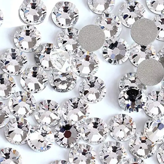 144 Pieces SS40 / 8mm Clear Crystal Flat Back Brilliant Round Rhinestones Glass Stones Glitter Gems Transparent Faux Diamond (Clear) {2}