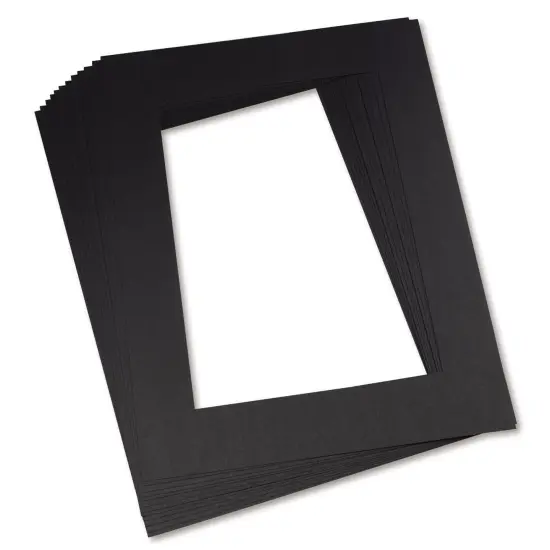 Pre-Cut Mat Frames, 11.5" x 16.75" Frame, 8" x 10.75" Window, Black, Pack of 12 {1}