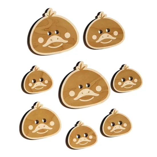 Delightful Dark Duckling Head Wood Buttons for Sewing Knitting Crochet DIY Craft {7}
