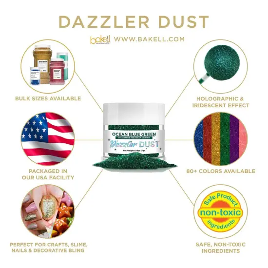 Ocean Blue-Green Dazzler Dust&reg; 5 Gram Jar {4}