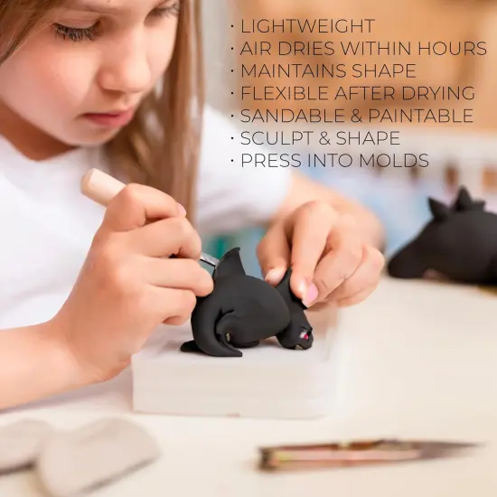 Pixiss White Modeling Foam Clay - Premium White Foam Air Dry Clay Cosplay Foam for Costumes, 1500 Gram Sculpting Clay for Crafts - Flexible Air Drying Clay Foam (White) {2}