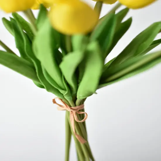 13.5" Faux Real Touch Yellow Tulip Bundle : 12 Stems {3}