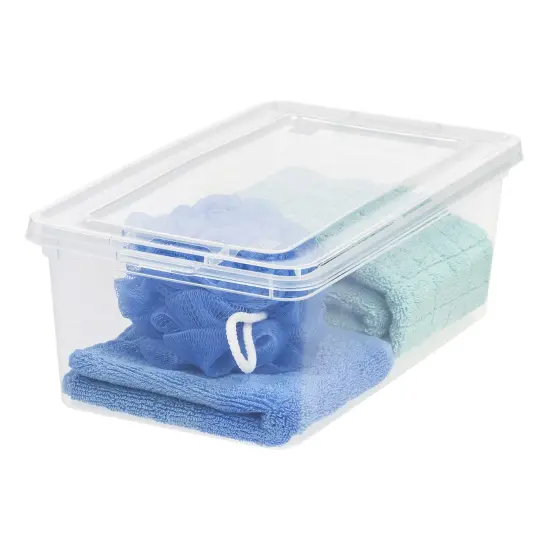 IRIS USA 20 Pack 5qt Plastic Storage Bin Tote Organizing Container with Latching Lid, Clear {6}