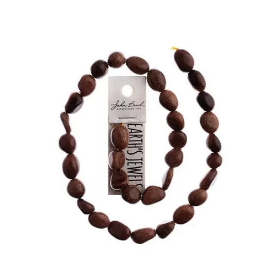 Earth's Jewel Semi-Precious 16" Gold Sandstone Irregular Natural Bead Strand {1}