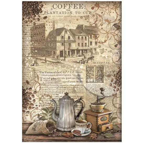 Stamperia Assorted Rice Paper A4 6/Sheets-Coffee And Chocolate {6}