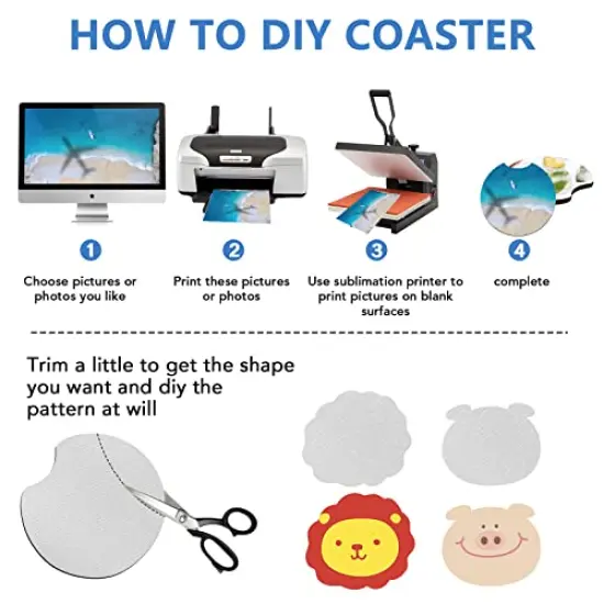 150 Pieces Sublimation Blank Car Coasters, 2.75 in Circular Opening Blank Sublimation Coasters for Thermal Sublimation DIY Crafts, Car Coasters. {6}