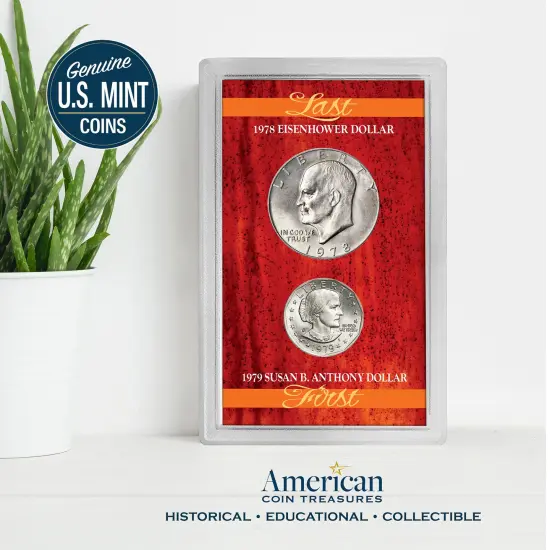 Last Eisenhower Dollar & First Susan B. Anthony Dollar {3}