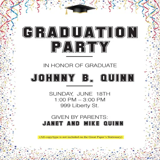 Great Papers! Celebrate Stationery Letterhead, Invitations and Announcements, Printer Friendly, 8.5"x11", 80 Pack {3}