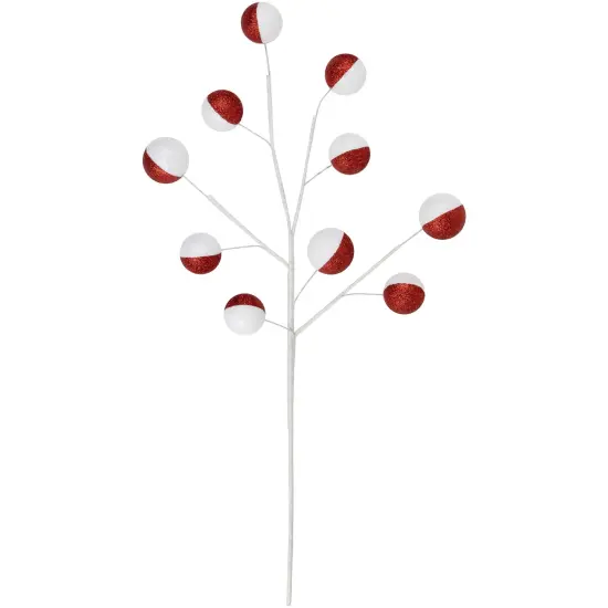 Northlight Set of 2 Red and White Glittered Candy Cane Christmas Picks 22" {7}