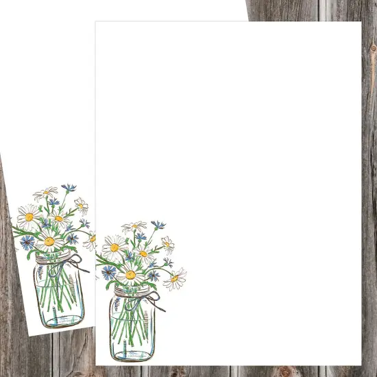 Great Papers! Mason Daisies Stationery Letterhead, Invitations and Announcements, Printer Friendly, 8.5"x11", 80 Pack {3}