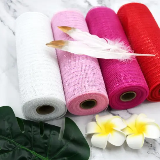 4 Rolls Valentine's Day Gift Ribbon,Satin Ribbons 10 Inch Wide Polyester Fabric Ribbons,White Pink Red Rose red for DIY Crafts,Wedding Decor,Gift Wrapping Decoration and More {1}