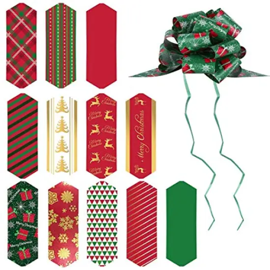 PintreeLand 12PCS Christmas Gift Bows, 5&rdquo; Xmas Wrap Pull Bows with Ribbon Wrapping Accessory for Present, Florist, Bouquet, Basket Decor, Easy to Assemble {4}