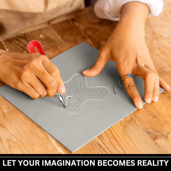 Pixiss Printmaking Supplies - Linoleum Blocks for Printmaking (6 Pack) 8"x10"x1/8" and Linocut Tools - Rubber Roller and Linocut Carving Tool for Block Printing Kit - Linoleum Stamp Making Kit {6}