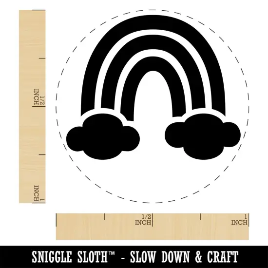 Cute Rainbow Clouds Peace Love Self-Inking Rubber Stamp Ink Stamper for Stamping Crafting Planners Yellow {1}