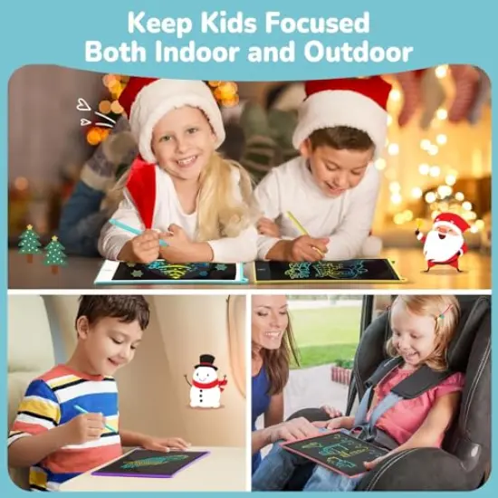 2 Pieces LCD Writing Tablet, 8.5 Inch Colorful Doodle Board Drawing Tablet for Kids, Kids Travel Games Activity Learning Toys Birthday Gifts for 3 4 5 6 Year Old Boys and Girls Toddlers {4}