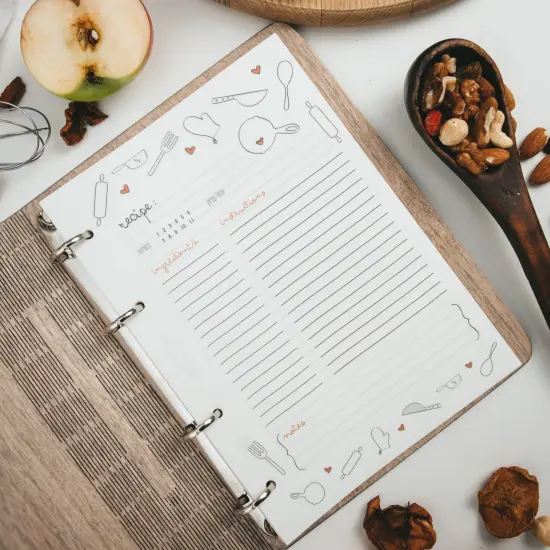 Wood Recipe Book, Family Cookbook Binder, Family Cook Book Wooden by Enjoy The Wood {5}