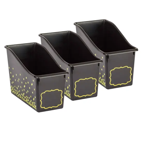 Black Confetti Plastic Book Bin, Pack of 3 {1}