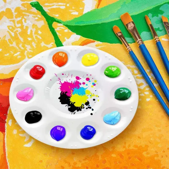 12 Pieces Paint Tray Palettes, Plastic Paint Pallets for Kids or Students to Paints on School Project or Art Class-12pcs {1}