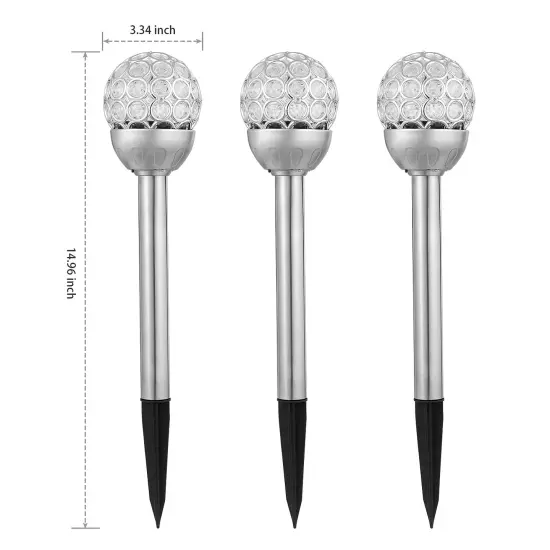 3 Pcs Outdoor Solar Lights Ball RGB Light Garden Decor Lamp Landscape Christmas {6}