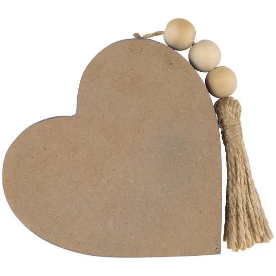 Northlight Patriotic Hearts with Beaded Tassels Wooden Signs - 3.75" - Set of 3 Red {7}