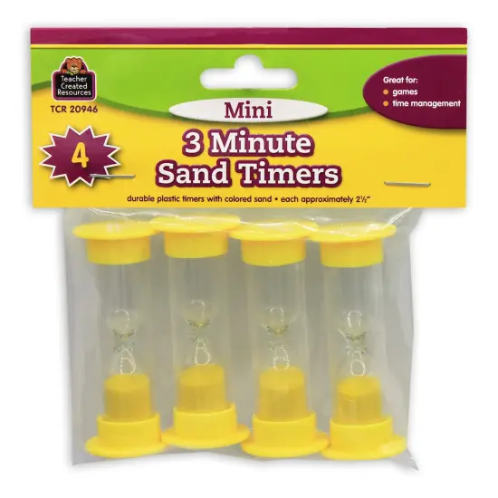3 Minute Sand Timers, Mini, 4 Per Pack, 6 Packs {2}