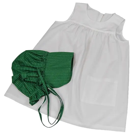The Queen's Treasures Child-Size Little House Prairie Apron & Bonnet Set {5}