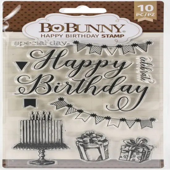 BoBunny Clear Stamps 4"X6"-Happy Birthday {1}