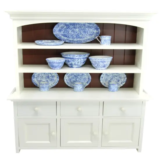 The Queen's Treasures 18 Inch Doll Wooden Farmhouse Cupboard Dish Hutch {2}