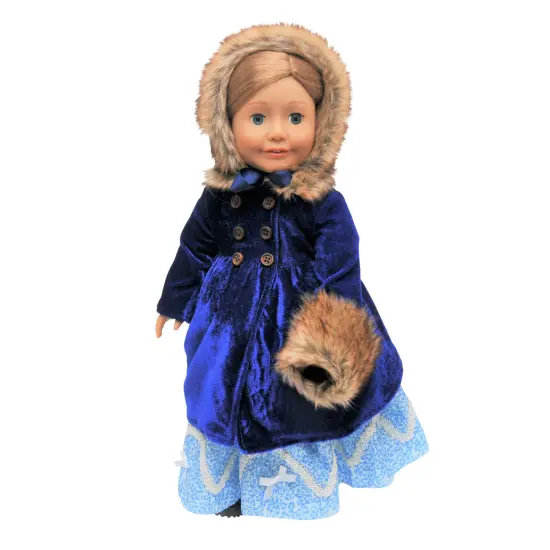The Queen's Treasures 18In Doll Clothes Velvet Winter Polyester Fur Trimmed Coat {6}