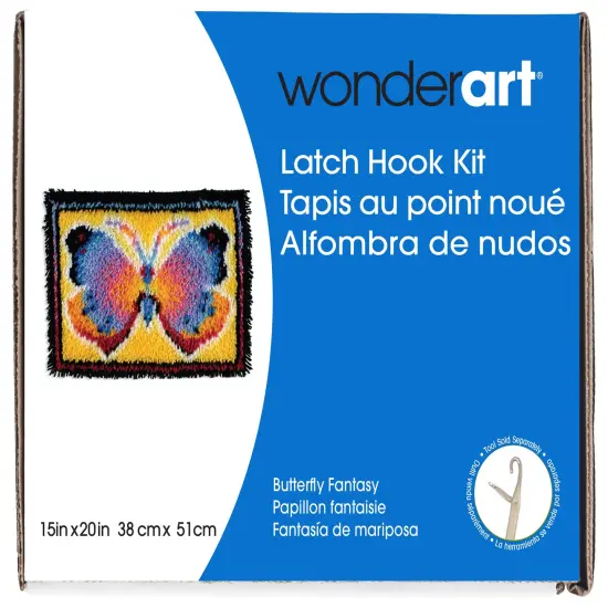 Wonderart Latch Hook Kit 15"X20"-Butterfly Fantasy {1}