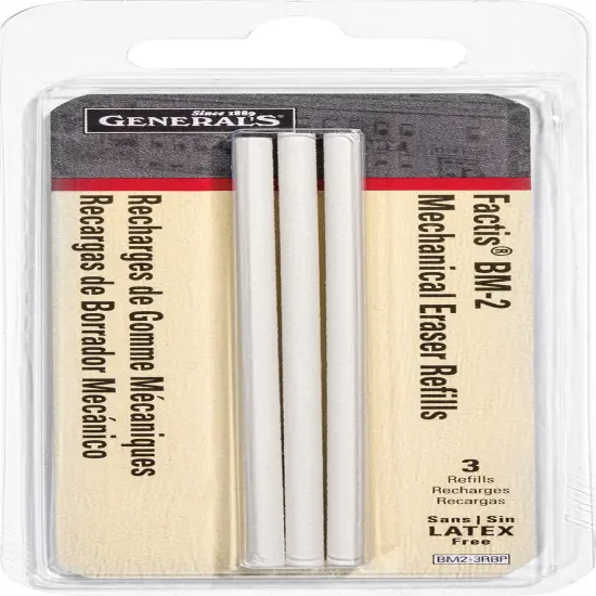 General's Factis Pen Style Mechanical Eraser Refills 3/Pkg {1}