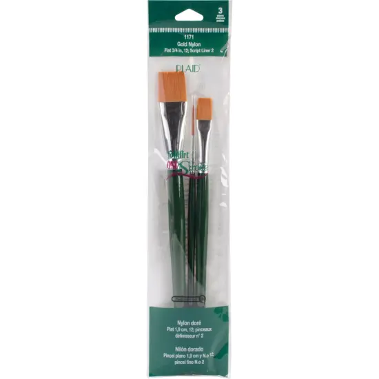 Plaid One Stroke Brush Set 3/Pkg-Flat {1}