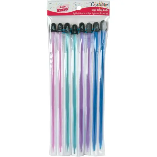 Susan Bates Crystalites Single Point Knitting Needle Set 10"-Sizes 8 To 10.5 {1}