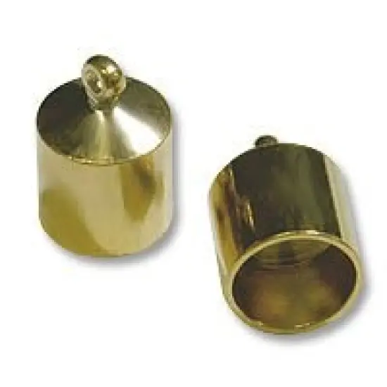 JewelrySupply End Cap with Loop 6mm Gold Plated (Package of 2) {3}
