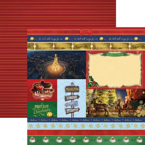 The Polar Express 12" x 12" 9-Sheet Decorative Double Sided Paper Pack for Scrapbooking and Crafts {4}