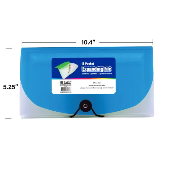 BAZIC Expanding File Check Size Poly 13-Pocket {6}