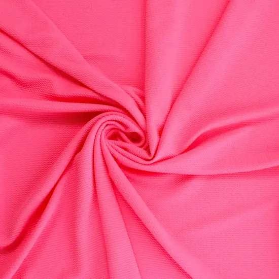 Solid 4 way Stretch Liverpool Bullet Fabric Neon Pink {2}