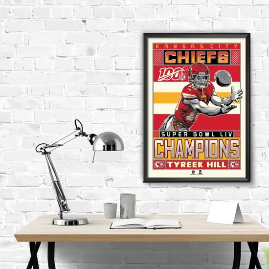 Phenom Gallery Tyreek Hill Kansas City Chiefs Super Bowl LIV Champions Serigraph {5}