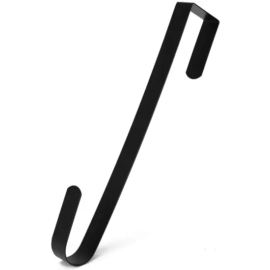 RN'D Over Door Wreath Hook - Thin Metal Overdoor Wreath Holder Seasonal Hanger for Front or Back Door Black {1}